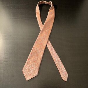 Wemlon Wembley Necktie Mens Gray Burgundy Floral Diamond Pattern Business Career